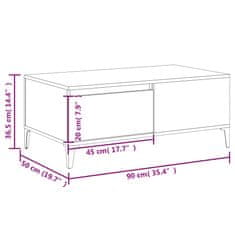 Vidaxl Klubska mizica sonoma hrast 90x50x36,5 cm inženirski les