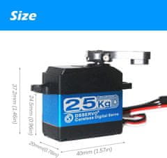 YUNIQUE GREEN-CLEAN Digital Coreless Servomotor DS3225PRO 7.4V 25KG z 25T kamero za robotski model tovornjaka Baja Car 1/10 (180 stopinj)