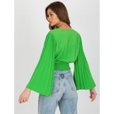 ITALY MODA Ženska bluza z naborki LENKA svetlo zelena DHJ-BZ-16503.30X_397640 Univerzalni