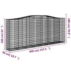 Vidaxl Obokane gabion košare 4 kosi 400x50x160/180 cm pocinkano železo