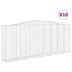 Vidaxl Obokane gabion košare 10 kos 400x50x160/180cm pocinkano železo