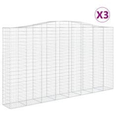 Vidaxl Obokane gabion košare 3 kosa 400x50x220/240 cm pocinkano železo