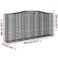 Vidaxl Obokane gabion košare 7 kosov 400x50x180/200cm pocinkano železo