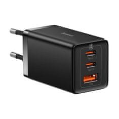 BASEUS Stenski polnilec Baseus GaN5 Pro 2xUSB-C + USB, 65W (črn)