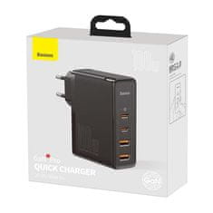 BASEUS Potovalni polnilnik Baseus GaN2 Pro Quick 2x USB + 2x USB-C, 100 W, EU (črn)