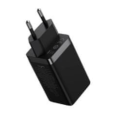 BASEUS Stenski polnilec Baseus GaN5 Pro 2xUSB-C + USB, 65W (črn)