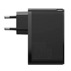 BASEUS Potovalni polnilnik Baseus GaN2 Pro Quick 2x USB + 2x USB-C, 100 W, EU (črn)