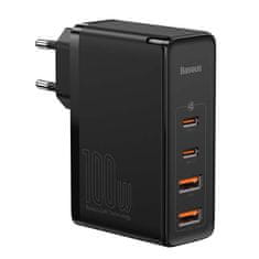 BASEUS Potovalni polnilnik Baseus GaN2 Pro Quick 2x USB + 2x USB-C, 100 W, EU (črn)