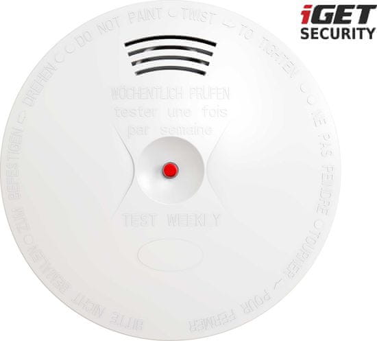 iGET VARNOST EP14 - brezžično. senzor dima, standard EN14604:2005, samostojen ali za alarm M5