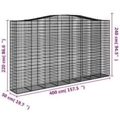 Vidaxl Obokane gabion košare 2 kosa 400x50x220/240 cm pocinkano železo