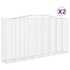 Vidaxl Obokane gabion košare 2 kosa 400x50x200/220 cm pocinkano železo