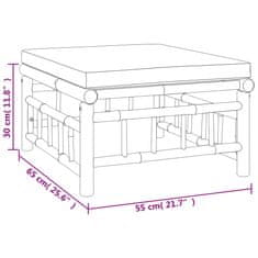 Vidaxl Vrtna sedežna garnitura 12-delna temno sive blazine bambus