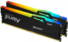 Kingston Fury Beast pomnilnik (RAM), RGB, 16GB (2x8GB) 6000MT/s DDR5 CL36 EXPO (KF560C36BBEAK2-16)