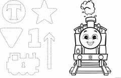 Trefl Dvostranska sestavljanka Thomas the Tank Engine in njegove igre SUPER GIANT 15 kosov