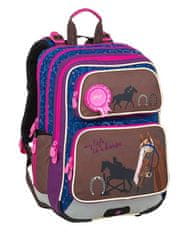 Bagmaster Šolski nahrbtnik za prvošolce GALAXY 9 B BLUE/BROWN/PINK