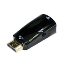 Kabel rdeče barve. HDMI za VGA + zvok, M/F, črn