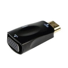 Kabel rdeče barve. HDMI za VGA + zvok, M/F, črn
