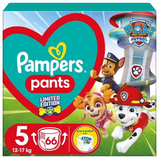 Pampers Active Baby Pants Paw Patrol hlačne plenice, velikost 5 (12-17 kg), 66 plenic