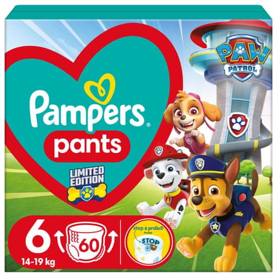 Pampers Active Baby Pants Paw Patrol hlačne plenice, velikost 6 (14-19 kg), 60 plenic