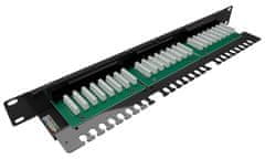 Solarix Patch panel 24x RJ-45 Cat5e UTP z veznim trakom 1U SX24L-5E-UTP-BK-N