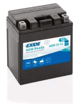 Exide AGM12-14 akumulator za motor, 12 Ah, D+, 210 A(EN), 135 x 90 x 165 mm