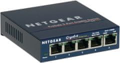 Netgear NETGEAR GS105 Gigabit Ethernet stikalo (10/100/1000) v modri barvi, 5 priključkov, nepoganjano, z LED indikatorji