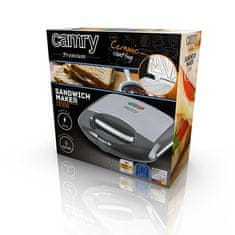 Adler Sandwich Maker Camry Premium CR 3018, 700 W, Črna/Srebrna, za 4 sendviče, enostavno čiščenje, varnostni termostat