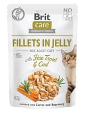 Brit BRIT Care Filleti v želeju - mokra hrana za mačke, 12 x 85g, piščanec, puran, riba, brez glutena, za odrasle in starejše mačke