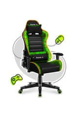 Huzaro Huzaro HZ-Ranger 6.0 Gaming stol za otroke, črno-zelen, nastavljiv naslon, ergonomska oblika, do 160 cm višine, do 130 kg težo