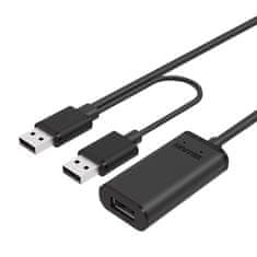 Unitek unitek y-278 usb kabel 10 m usb 2.0 2 x usb a usb a črn