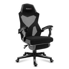 Huzaro Gaming stol Huzaro Combat 3.0, črno-siv, z mrežastim sedežem, nastavljiv, ergonomski, maksimalna teža 140 kg