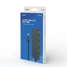 SAVIO Savio vozlišče USB-c - 4 x USB-a, ak-54