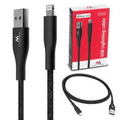 Maclean ios mfi kabel za polnjenje prenos podatkov hitro polnjenje usb 2.4a črn 1m 5v 2.4a najlon