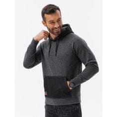 OMBRE Moški pulover HOODIE V2 OM graphite MDN121473 XL