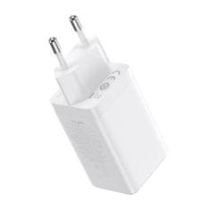 BASEUS CCGP120202 GaN5 Pro hitri polnilec USB + 2x USB-C 65W Bela