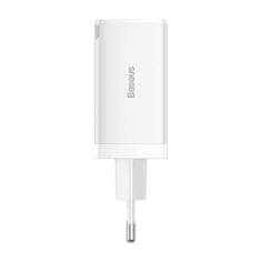 BASEUS CCGP120202 GaN5 Pro hitri polnilec USB + 2x USB-C 65W Bela