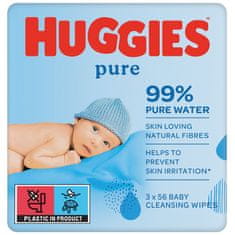 3x HUGGIES Pure Triplo mokri robčki 56x3 kosov