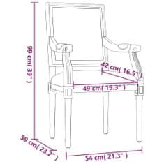 Vidaxl Oblazinjen stol 54x59x99 cm laneno platno