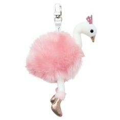 Doudou Histoire d'Ours Plišasti obesek za ključe Pink Swan 12 cm