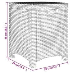 Vidaxl Vrtna škatla 39x39x46 cm PP ratan rjava