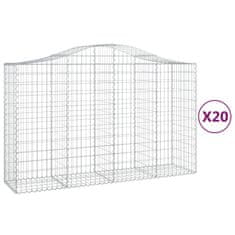 Vidaxl Obokane gabion košare 20 kosa 200x50x120/140cm pocinkano železo