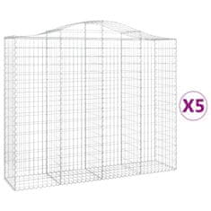 Vidaxl Obokane gabion košare 5 kosov 200x50x160/180cm pocinkano železo