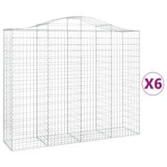 Vidaxl Obokane gabion košare 6 kosov 200x50x160/180cm pocinkano železo