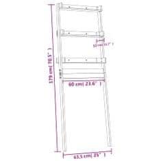 Vidaxl Stojalo za kopalnico 63,5x32x179 cm trdna borovina