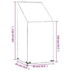 Vidaxl Prevleka za vrtne stole 8 obročkov 65x65x110/150 cm polietilen