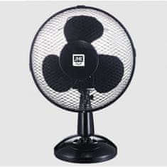 SHE namizni ventilator, 23 cm, 25 W, črn