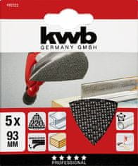 KWB brusni papir za večnamenski brusilnik, 93x93 mm, 5/1, GR 220 (49492322)