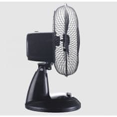 SHE namizni ventilator, 40 cm, 40 W, črn