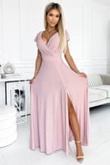 Numoco Ženska večerna obleka Crystal umazano roza XXL
