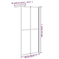 Vidaxl Pregrada za tuš 80x195 cm temno kaljeno steklo